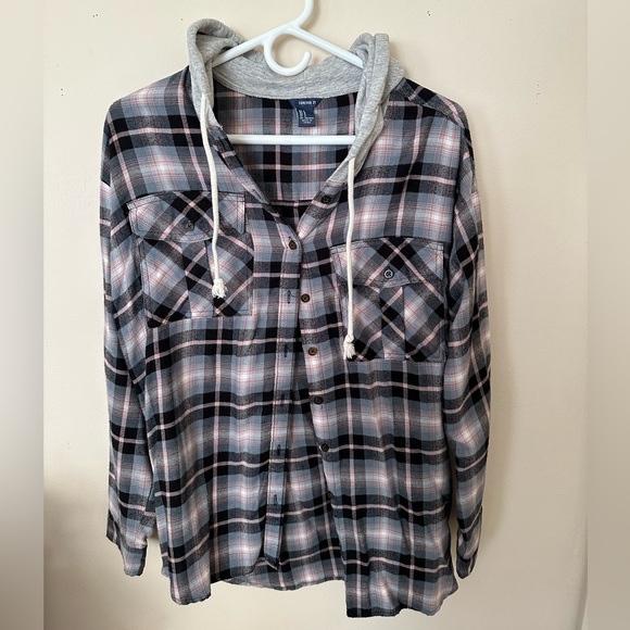 hooded flannel sweatshirt - Picture 1 of 3